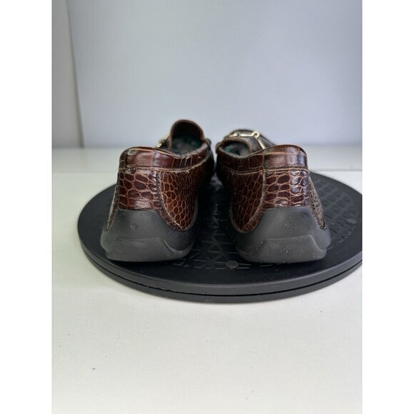 Allen Edmonds Loafers Shoes Mens 8.5D Brown Leather Grand Cayman Horse Bit Croc main image 7